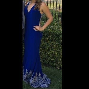 Prom - Formal Dress blue with sequins
